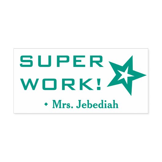 Positive "SUPER WORK!" Erzieherin Rubber Briefmark Permastempel (Design)