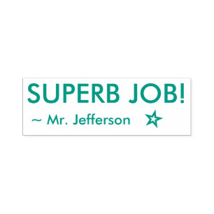 Positive "SUPERB JOB!" Grading Rubber Stamp Permastempel
