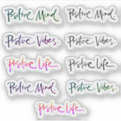 Positive und positive Vibes positive Lebensquote Aufkleber (Vorderseite)