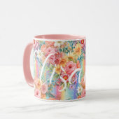 Positive Vibes Bright Rainbows Florals Individuell Tasse (Vorderseite Links)