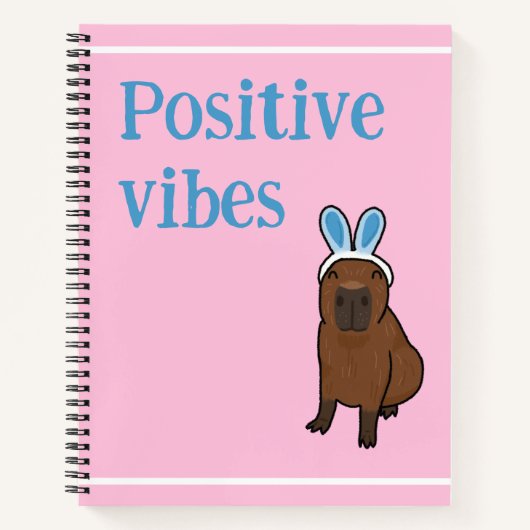 Positive Vibes Capybara Notizblock (Vorderseite)