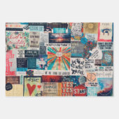 Positive Vibes Collage Wrapping Paper Geschenkpapier Set (Vorderseite 3)