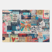 Positive Vibes Collage Wrapping Paper Geschenkpapier Set (Vorderseite 2)