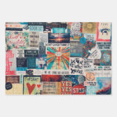 Positive Vibes Collage Wrapping Paper Geschenkpapier Set (Vorderseite)