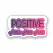 Positive Vibes Cute Sticker – Authentic Kawaii Min (Vorderseite)