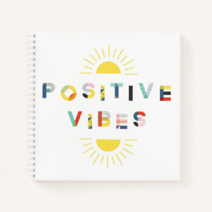 Positive Vibes farbenfrohe Abstrakte Typografie Notizblock
