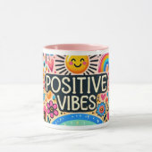 Positive Vibes, farbenfrohe Tasse (Zentrum)