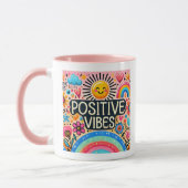 Positive Vibes, farbenfrohe Tasse (Links)