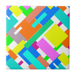 Positive Vibes Happy Colors Abstrakt Art Blocks Fliese