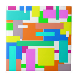 Positive Vibes Happy Colors Abstrakt Art Blocks Fliese