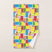 Positive Vibes Happy Colors Abstrakte Kunstblöcke Badhandtuch Set (Handtuch)