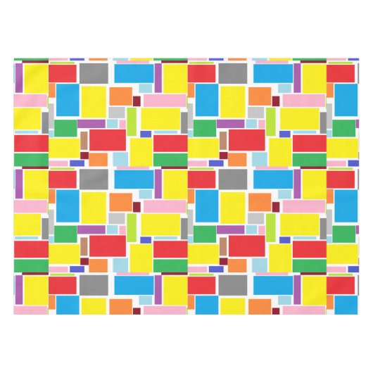Positive Vibes Happy Colours Abstract Art Blocks Tischdecke (Vorderseite (Horizontal))
