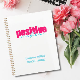 Positive Vibes Hot Pink & Türkis Mädchen-Tagesplan Planer