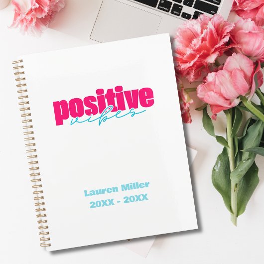 Positive Vibes Hot Pink & Türkis Mädchen-Tagesplan Planer