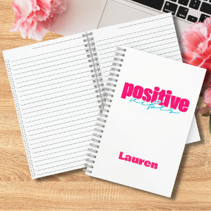 Positive Vibes Hot Pink und Türkis Süße Checkliste Notizblock