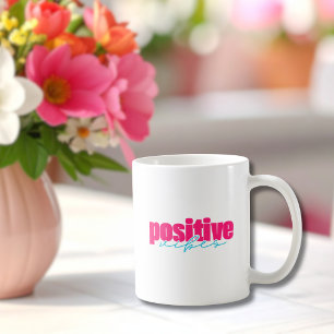 Positive Vibes Hot Pink und Türkis Süßer Kaffee Kaffeetasse