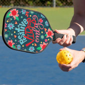 Positive Vibes Inspirivity Fun Modern Floral Pickleball Schläger