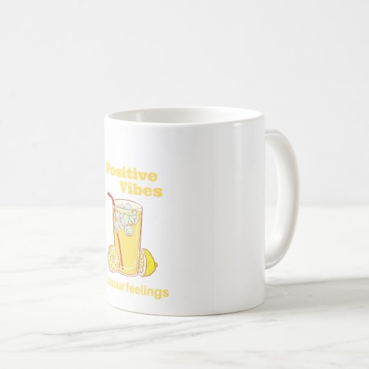 Positive Vibes Lemonade-Tasse Kaffeetasse (VorderseiteRechts)