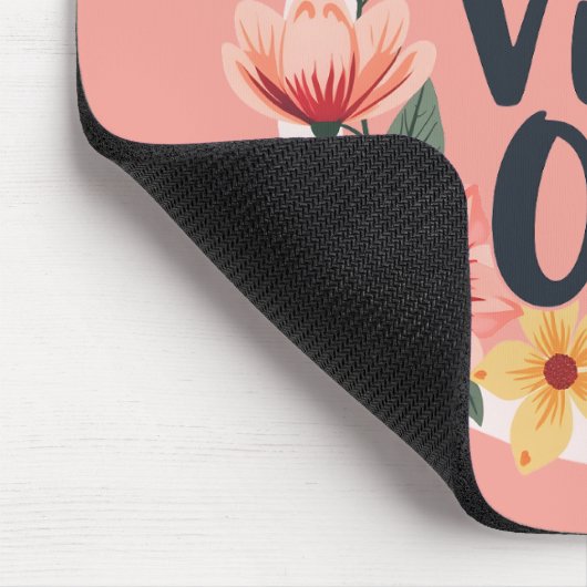 Positive Vibes nur Blumenmuster-Design Mousepad (Ecke)