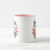 Positive Vibes nur Blumenmuster-Design Tasse (Zentrum)