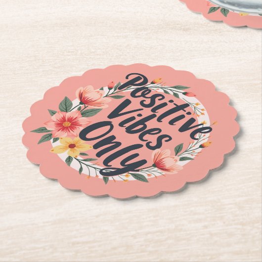 Positive Vibes nur Blumenmuster-Design Untersetzer (angewinkelt)
