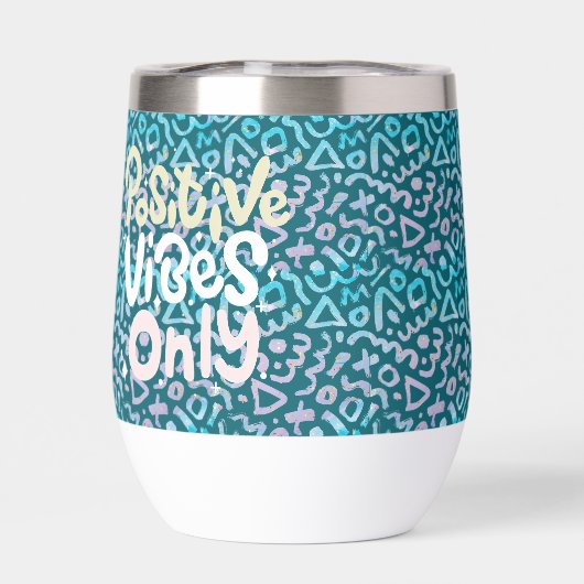 Positive Vibes nur grün geometrisch (Rückseite)