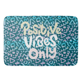 Positive Vibes nur grün geometrisch Badematte