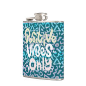 Positive Vibes nur grün geometrisch boho Flachmann (Links)