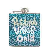 Positive Vibes nur grün geometrisch boho Flachmann (Vorderseite)