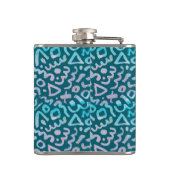 Positive Vibes nur grün geometrisch boho Flachmann (Rückseite)