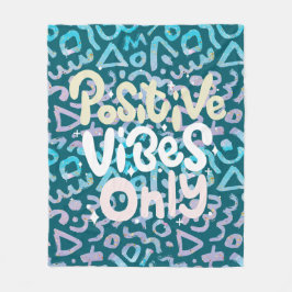 Positive Vibes nur grün geometrisch Fleecedecke
