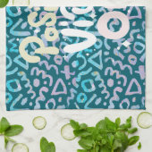 Positive Vibes nur grün geometrisch Geschirrtuch (Gefaltet)