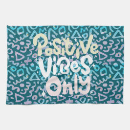 Positive Vibes nur grün geometrisch Geschirrtuch