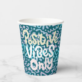 Positive Vibes nur grün geometrisch Pappbecher