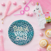 Positive Vibes nur grün geometrisch Pappteller (Party)