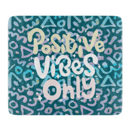 Positive Vibes nur grün geometrisch Schneidebrett