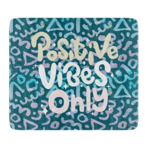 Positive Vibes nur grün geometrisch Schneidebrett