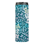 Positive Vibes nur grün geometrisch Thermosbecher (Rückseite)