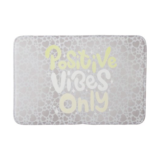 Positive Vibes nur neutrale Farbe boho Stil Badematte (Vorderseite)