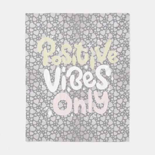 Positive Vibes nur neutrale Farbe boho Stil Fleecedecke (Vorderseite)