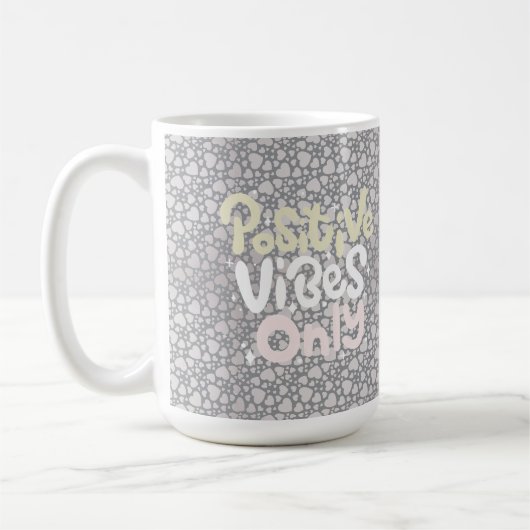Positive Vibes nur neutrale Farbe boho Stil Kaffeetasse (Links)