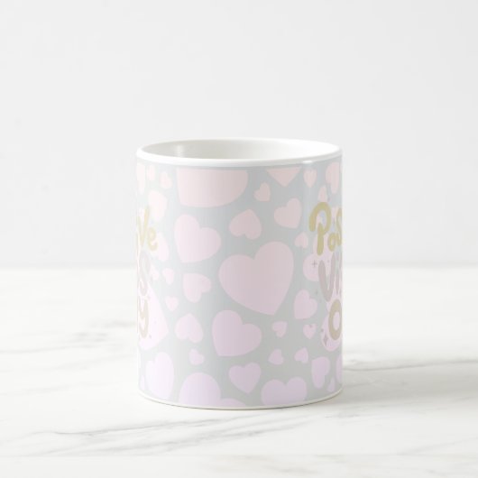 Positive Vibes nur neutrale Farbe boho Stil Kaffeetasse (Mittel)