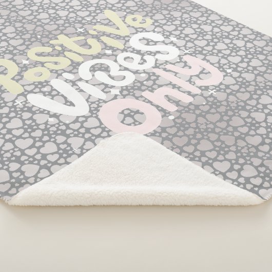 Positive Vibes nur neutrale Farbe boho Stil Sherpadecke (3/4)