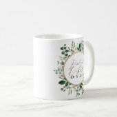 Positive Vibes Only - Moderne Grünfolien Kaffeetasse (VorderseiteRechts)