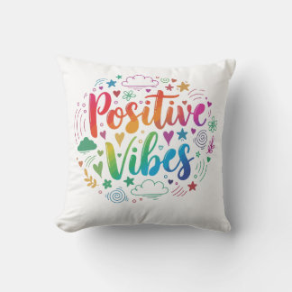 Positive Vibes Only – Motivational Text Throw Pill Kissen