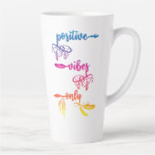 Positive Vibes Only, Rainbow Ombre Boho Latte Mug Milchtasse (Rechts)