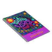Positive Vibes Personalisiert Teacher Fun Blume Notizblock (Rechte Seite)