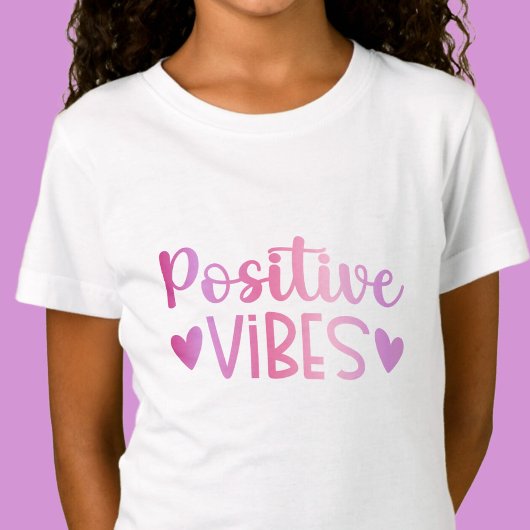 Positive Vibes - Pink inspirierend Girls Tshirt