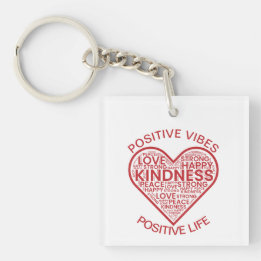 Positive Vibes Positive Life Akryllischer Schlüsse Schlüsselanhänger