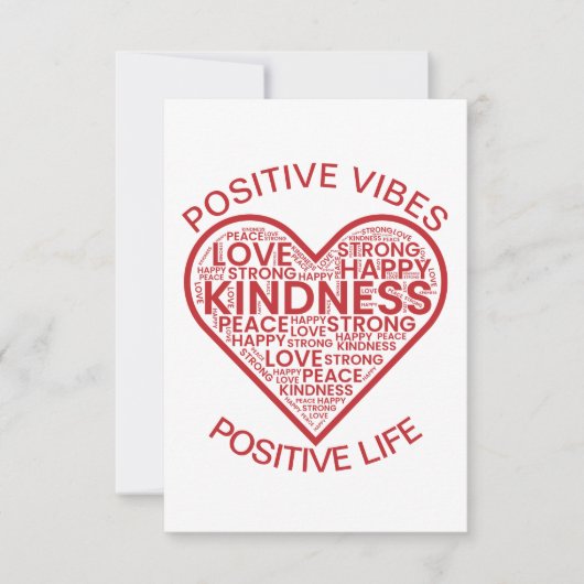 Positive Vibes Positive Life Flat Card (Vorderseite)